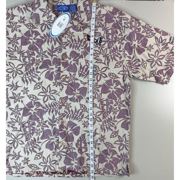 VTG 2003 OP Hawaiian Aloha Shirt XL Red USA Sailing Regatta Tropical Floral Y2K - Picture 11 of 13